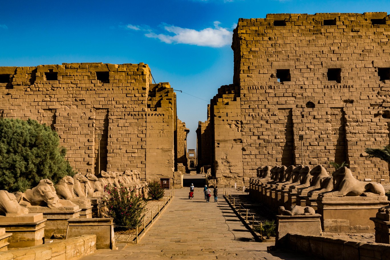 View from the entry of the amazing temple of Karnak, in Luxor Egypt.