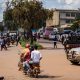 Traffic in Kampala Uganda on bicycle.