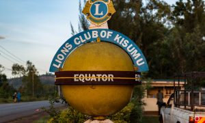 Equator sign in Maselo Kenya.