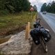 Clymbing on a bicycle from Kericho to Nakuru in Kenya.