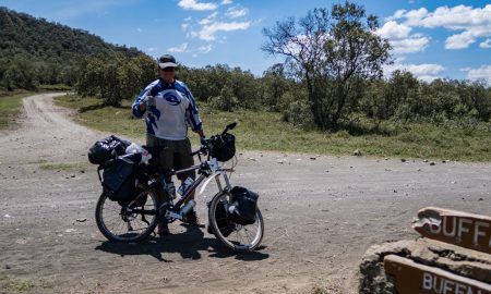 Cyling in Hell`s Gate National Park safari.