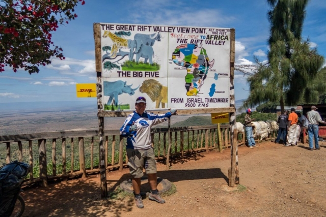 Great Rift Valley on the way to Nairobi cycling.