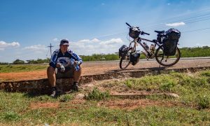 Cycling in Kenya to Namanga Tanzania border.