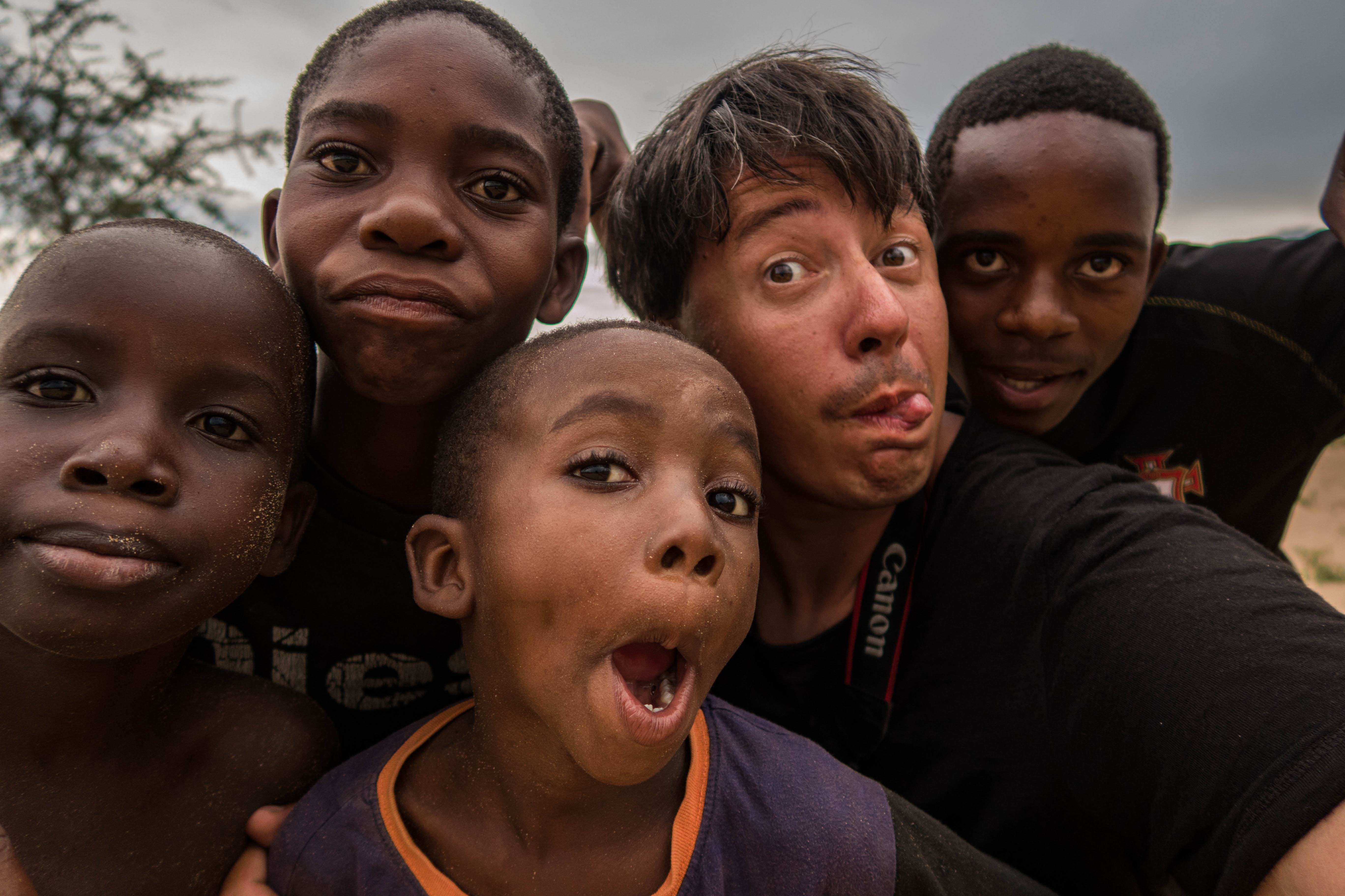 Children in Malawi, in Chitimba Beach Lodge playing an taking pictures with me, cycling toward Mzuzu.