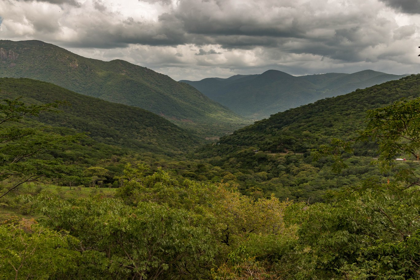 Mountain view in Tanzania on the road fron Mikumi to Iringa with my bicycle .