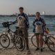 Beach view in Stone Town in zanzibar with our bicycles that we carryed them on the fast ferry from dar es salaam.