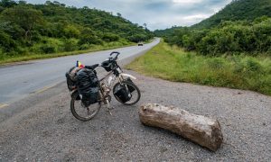 Cycling from Lusaka to Mazabuka and Livingstone in Zambia.