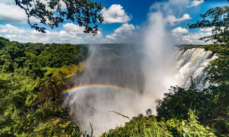 Cycling to Victoria Falls in Livingstone , Zambia.