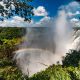 Cycling to Victoria Falls in Livingstone , Zambia.