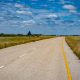 Cycling towards Maun in Botswana comming from Nata with elephants on the road.