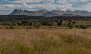 Cycling in Namibia and seeing some beautifull mountains on the way rom Botswana Gobabis to Windhoek on B6 highway .