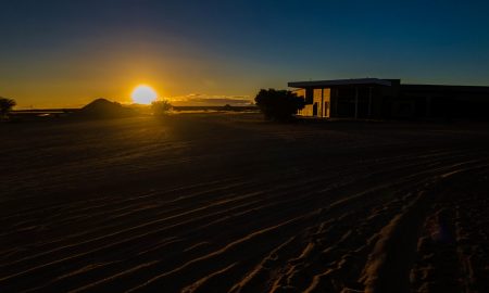 Cycle in Namibia with a bicycle in Grunauon the way to South Africa.