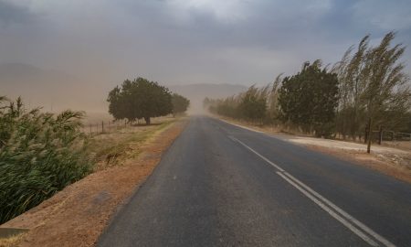 Namaqualand and Western Cape storm in South Africa cycling, on a bicycle from Cairo to Cape Town near Citrusvile.