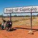 Cycle with my bicycle in Namibia near tropic of capricorn towards cape town