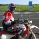 Motorcycle in Civitavecchia Italy preparing to cross with a ferry to Tunis.