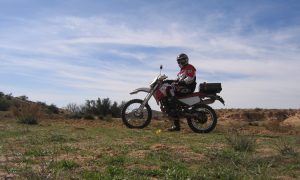 Motorcycle in tunisia near Matmata comming from Douz.