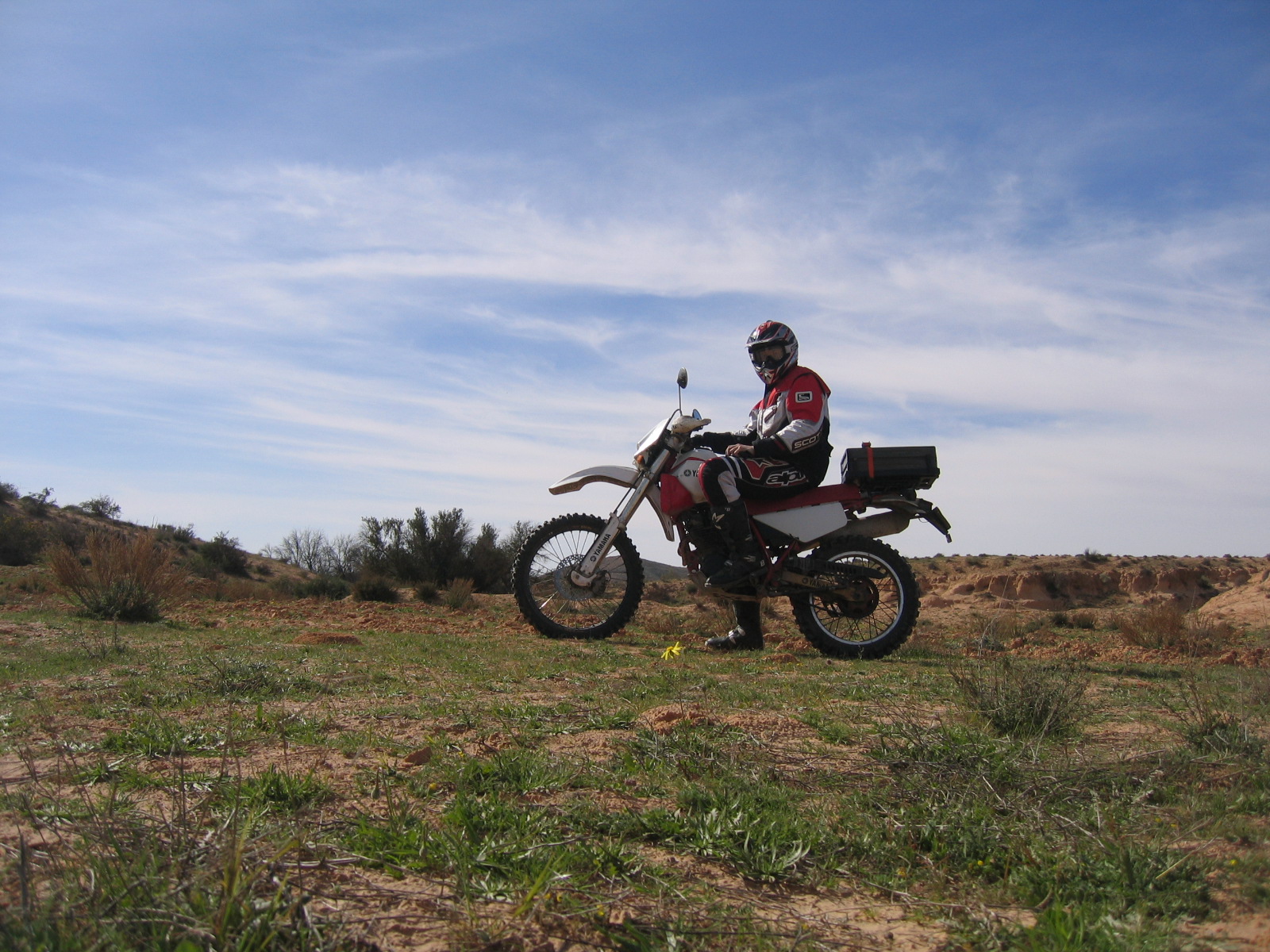 Motorcycle in tunisia near Matmata comming from Douz.